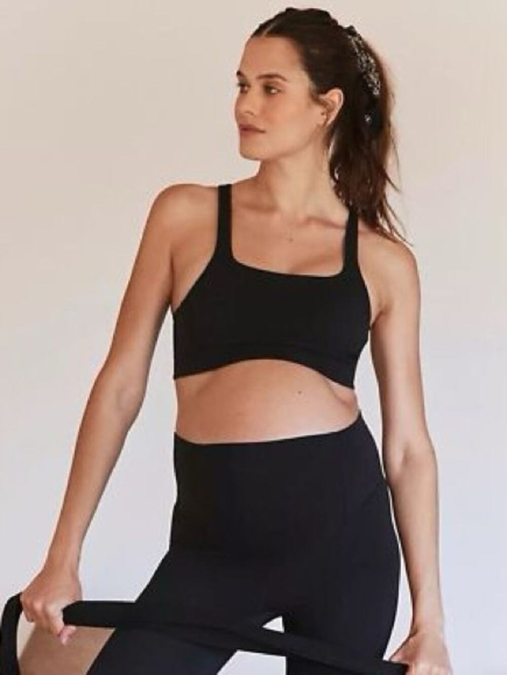 Free People Movement X Hatch Never Better Square Neck Black Sports Bra Small